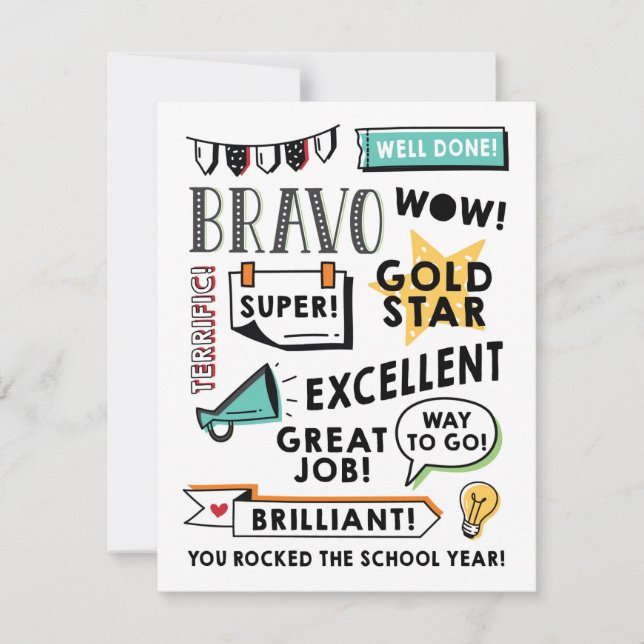 Avstånd inlärningsslut för årskort kort (Framsida)