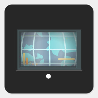 Avstånd mellan skulpturavskiljare skärm 2 fyrkantigt klistermärke