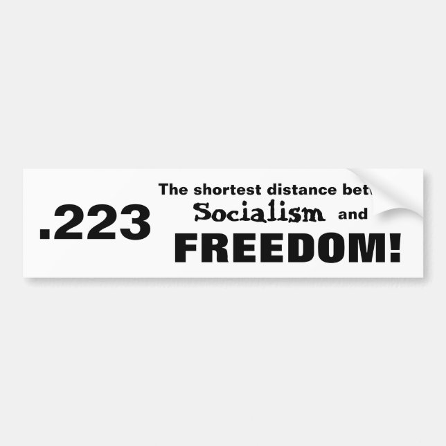 avstånd mellan socialism och frihet bildekal (Framsidan)