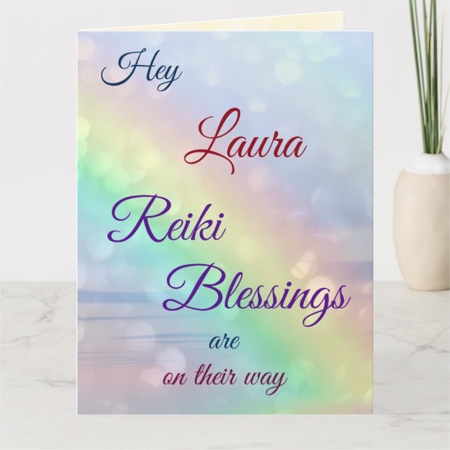 Avstånd Reiki hämta bra hälsning Kort (Framsida)
