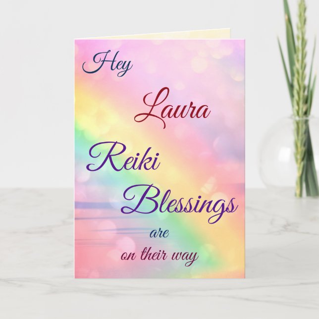 Avstånd Reiki hämta bra hälsning Kort (Framsida)