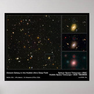 Avståndet Galaxy i Hubble Ultra Deep Fält Poster