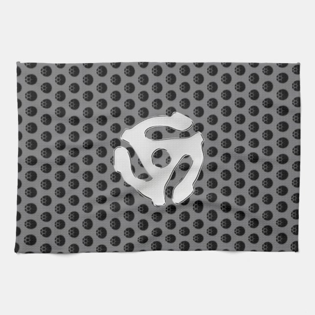 Avståndsmätaren ut DJ för Techno skrivar den Retro Kökshandduk (Horisontell)