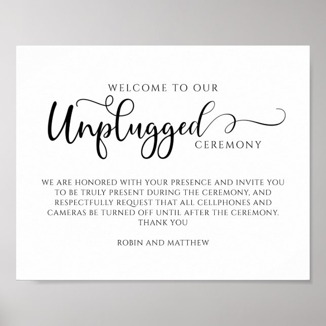 Avstängd Ceremoni, Modern Kalligrafi, Svart Poster (Framsidan)