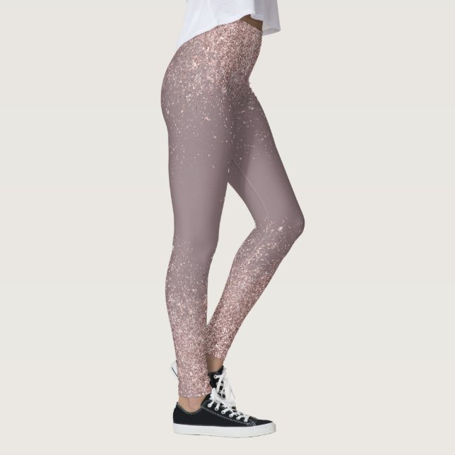Avstoftsmältningsbalkar i ro Guld Glitter Leggings (Höger)