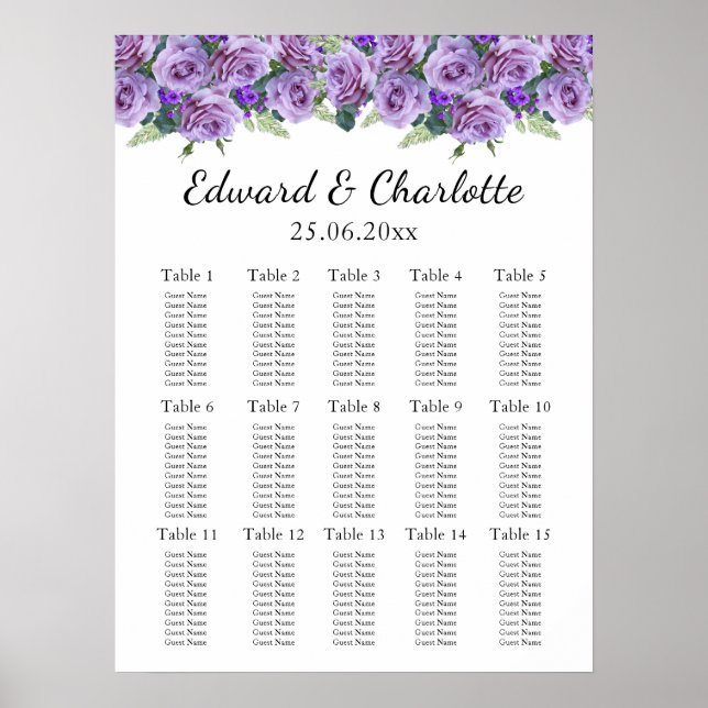 Avstörande matris av Blommigt Bröllop Poster (Framsidan)