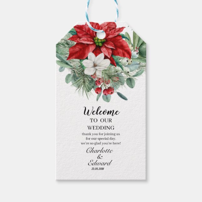 Avstörande matris av Blommigt Bröllop Presentetikett (Framsidan)