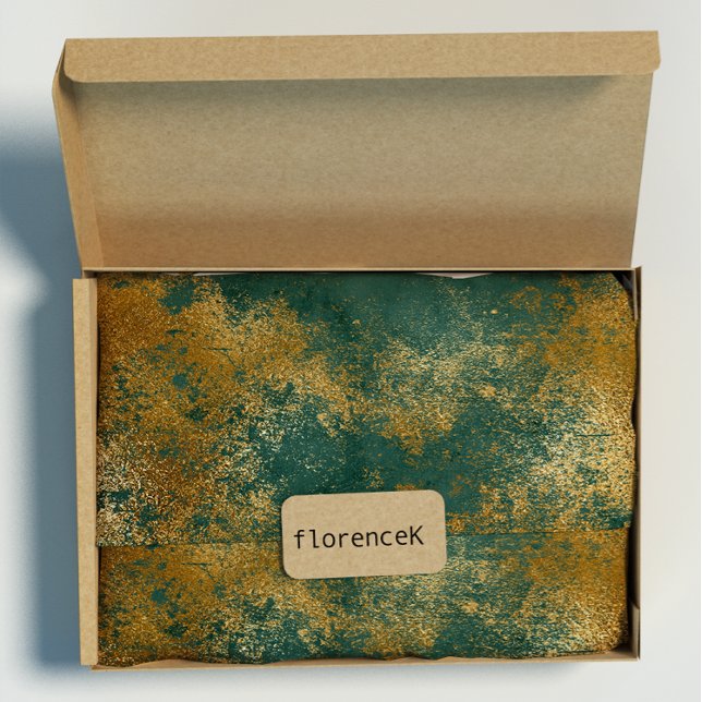 Avstruken omslutning av Guld Emerald Deep Grönt Presentpapper (Distressed Gold Emerald Deep Green Wrap Wrapping Paper)
