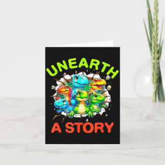 Avtäcka en berättelse dinosauriebibliotek sommarlä kort