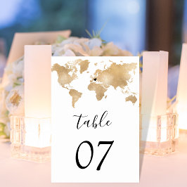 Avtagbart Guld-hjärta för destinationsvärlden i br Bordsnummer