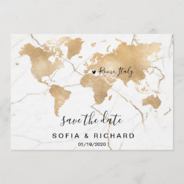 Avtagbart Guld-hjärta för destinationsvärlden i br Inbjudningar