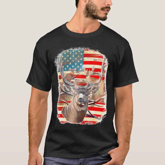 Avtal med USA Flagga Western 4:e juli-jakt T Shirt (Framsida)