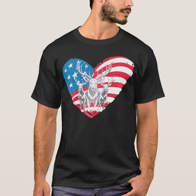 Avtal med USA Flagga Western 4:e juli-jakt T Shirt (Framsida)