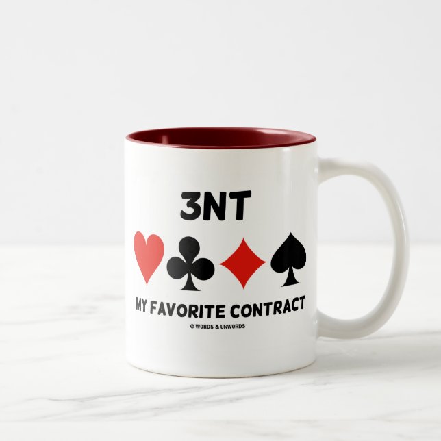 avtalar min favorit 3NT (fyra kortkostymer Två-Tonad Mugg (Höger)