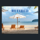 Avtröttade Beach Lounge-stolar med paraplyer Fototryck<br><div class="desc">Tillbakadragna,  Lounge-stolar med Parbrella på vacker strand,  eller ditt budskap.</div>