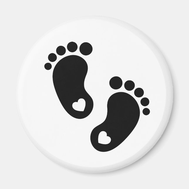Avtryck Baby Heart, Baby Feet Magnet (Framsidan)