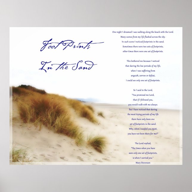 avtryck i sanden poster (Framsidan)