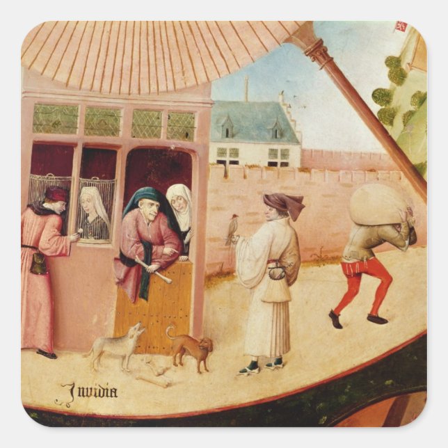 avund fyrkantigt klistermärke (Framsida)