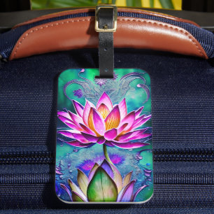 Avundande Rosa Lotus Flower Porträtt Bagagebricka