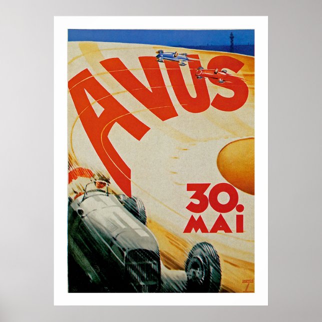 Avus Vintage Auto Tävling Annons av Poster (Framsidan)