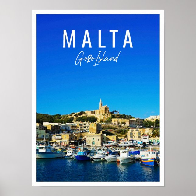 Avvacker Gozo Island Malta Poster (Framsidan)