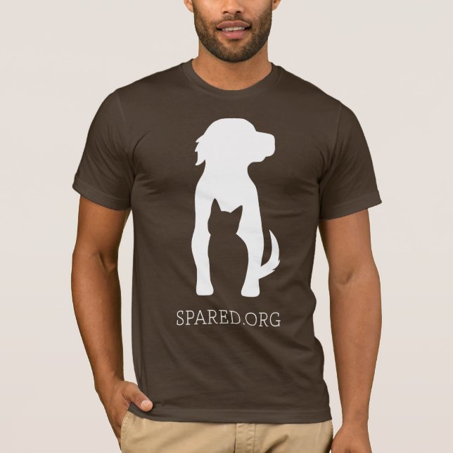 AVVARAD logotyputslagsplats - vit på brunt Tee Shirt (Framsida)