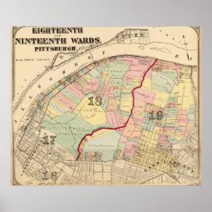 Avvärjer 1819 av Pittsburgh, Pennsyvania Poster