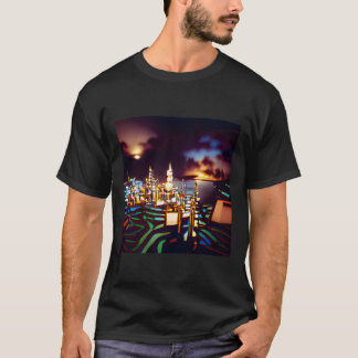 Avviant Art City of ljus 1990 stil i en båge T Shirt