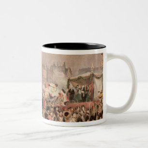 Avvikelsen av volontärerna 1792 Två-Tonad mugg