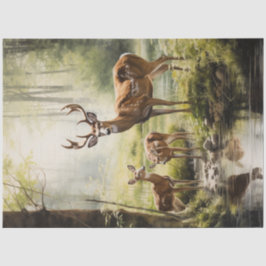 Avvisa hjort med baby i skogen