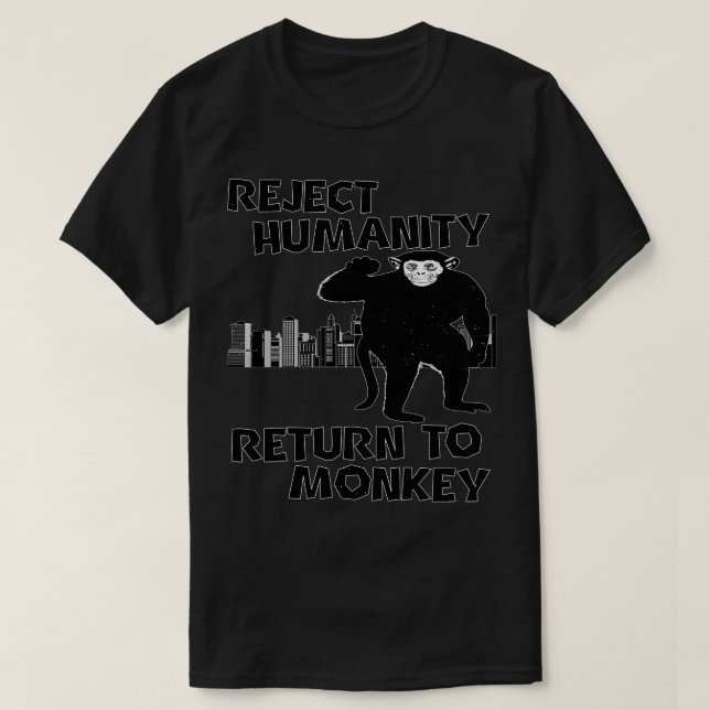 Avvisa humanitet Återgå till Monkey Funny DeEvolut T Shirt (Design framsida)