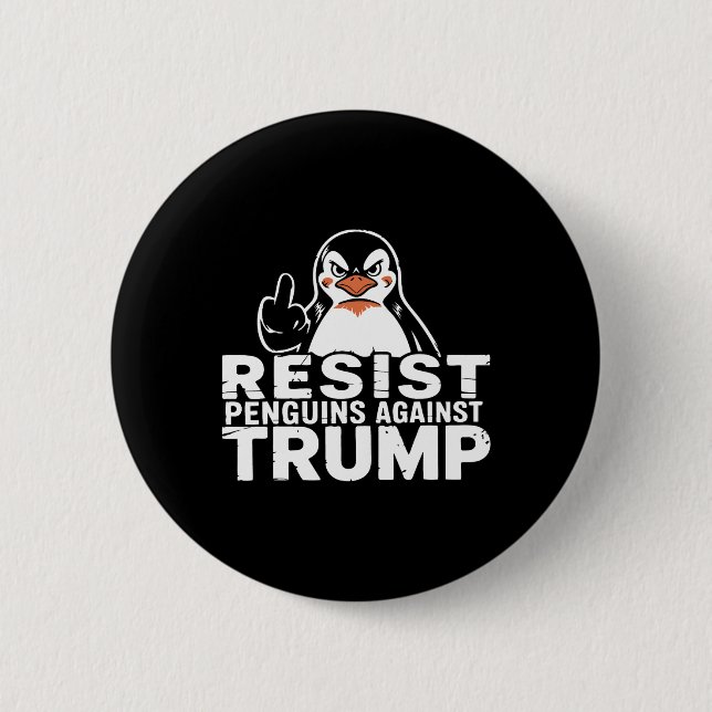 Avvisa penguiner mot trumpetariffer i Mitten Knapp (Framsida)