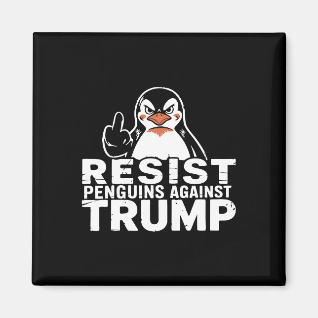 Avvisa penguiner mot trumpetariffer i Mitten Magnet (Framsidan)