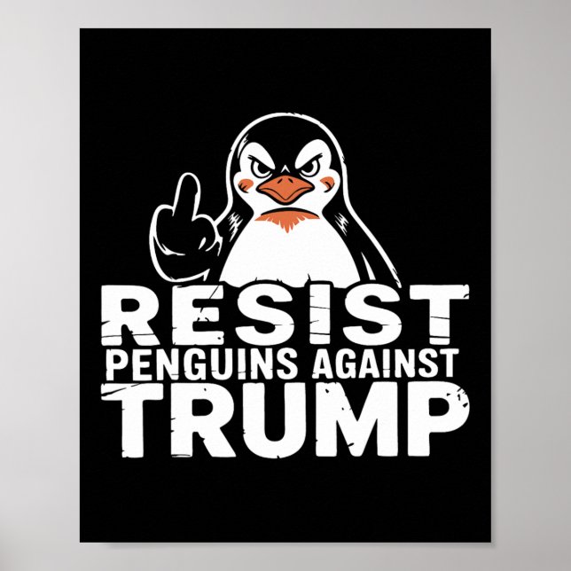 Avvisa penguiner mot trumpetariffer i Mitten Poster (Framsidan)