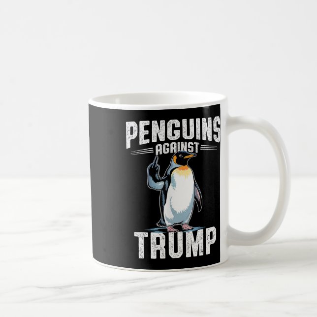 Avvisa penguiner mot trumpump - Gör penguin-skatt  Kaffemugg (Höger)