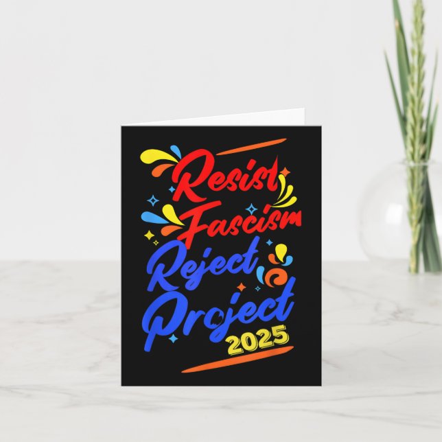 Avvisa projekt 2025 med att motstå fascism kort (Framsida)
