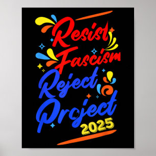 Avvisa projekt 2025 med att motstå fascism poster