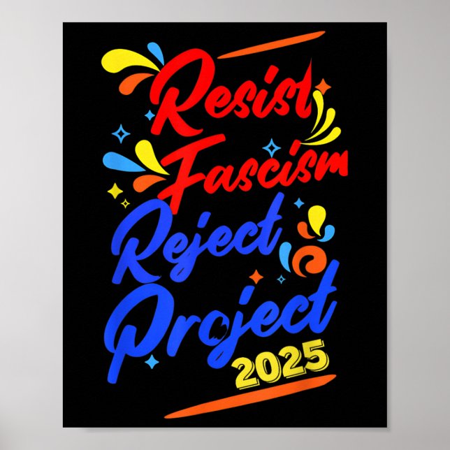 Avvisa projekt 2025 med att motstå fascism poster (Framsidan)