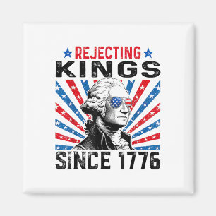 Avvisar kungar sedan 1776 förtryckt Usa-flagga Vin Magnet