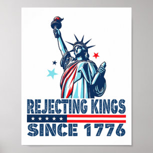 Avvisning av Kung sedan 1776 Frihetsgudinnan USA 4 Poster