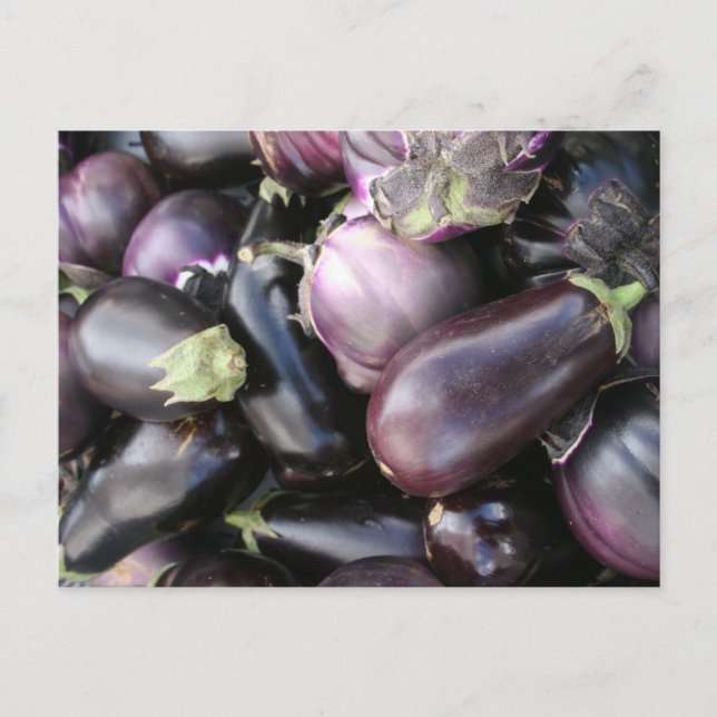 Avyttring av Lila Eggplant på marknaden Vykort (Framsida)
