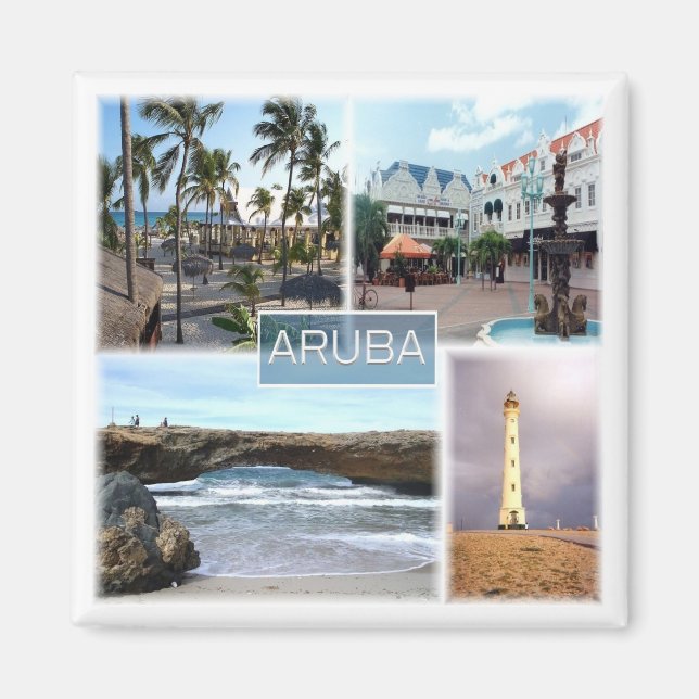 AW003 ARUBA, Mosaic, Amerika, Fridge Magnet (Framsidan)