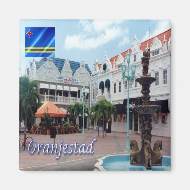 AW010 ORANJESTAD, Aruba, Amerika, Fridge Magnet (Framsidan)
