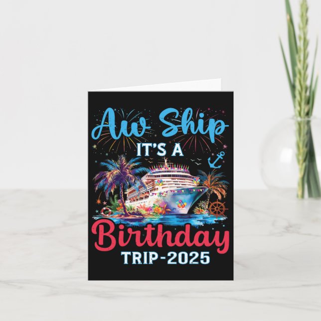 Aw Frakt A Birthday Resa 2025 Cruise Family Vac Kort (Framsida)