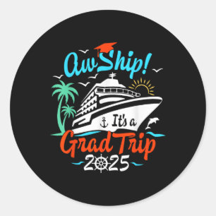 Aw Frakt A Grad Resa 2025 Studenten Cruise Squ Runt Klistermärke