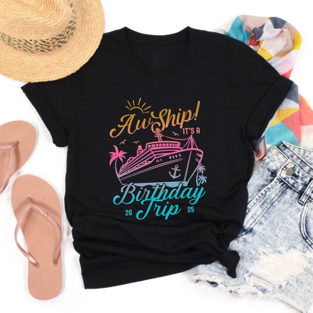 Aw Frakt Anpassningsbar Birthday Cruise Group Matc T Shirt (Skapare uppladdad)