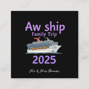Aw Frakt Family Resa 2025 Ultimate Cruise Äventyr Fyrkantigt Visitkort