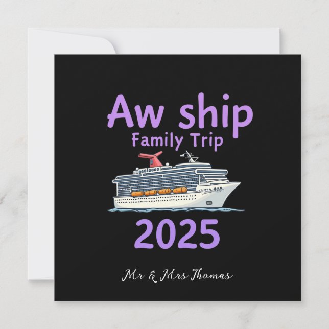 Aw Frakt Family Resa 2025 Ultimate Cruise Äventyr Inbjudningar (Framsida)