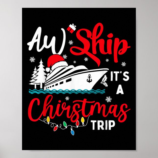 Aw Frakt sin jul Resa Cruise Julafton Ljus Holi Poster (Framsidan)