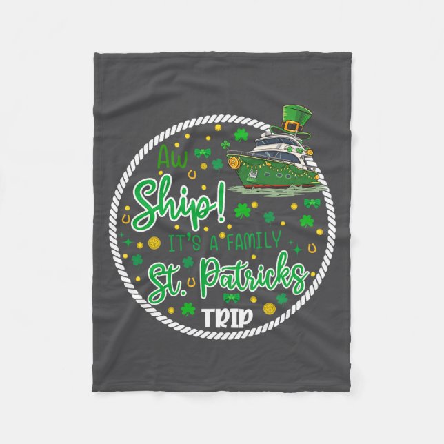 Aw It's A Saint Partrick Cruise Trip Family Reunio Fleecefilt (Framsidan)